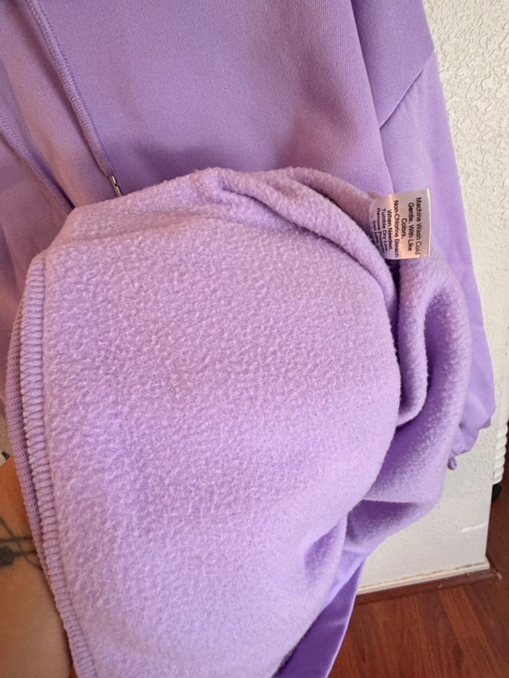 SHEIN Lavender Fleece-Lined Hoodie - Lilac Purple - Picture 10 of 10